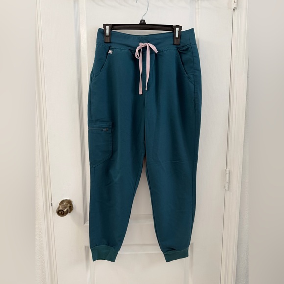 FIGS High Waisted Zamora Jogger Scrub Pant LIMITED EDITION Caribbean Blue Sz M/P - Picture 5 of 12